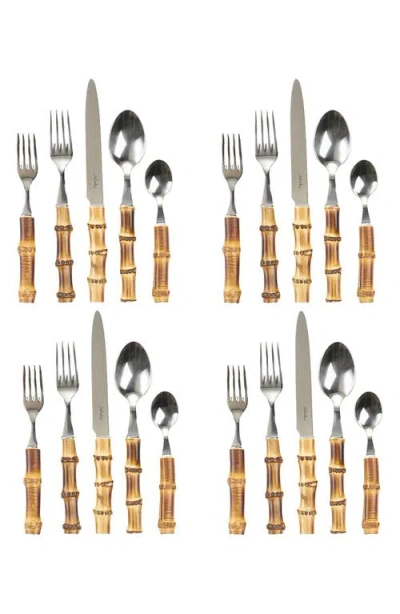Juliska Bamboo 20-piece Flatware Place Setting In Brown