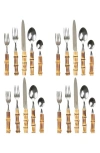 Juliska Bamboo 20-piece Flatware Place Setting In Silver/bamboo Natural