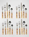 Juliska Bamboo 20-piece Flatware Set In Silver/bamboo Natural