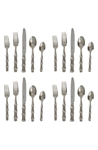 Juliska Bamboo 20 Piece Flatware Set, Polished In Silver