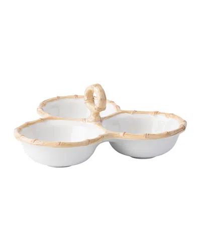 Juliska Bamboo 3-bowl Serving Dish In White
