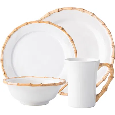 Juliska Bamboo 4-piece Dinnerware Place Setting In White