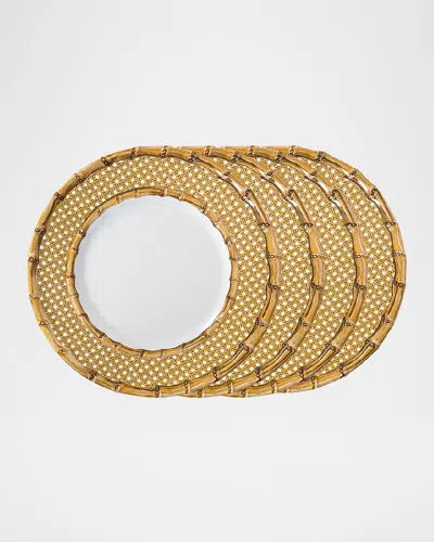 Juliska Bamboo Caning Melamine Dinner Plates, Set Of 4 In Natural