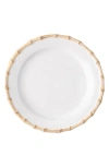Juliska Bamboo Ceramic Dinner Plate In White