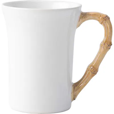 Juliska Bamboo Ceramic Mug In White