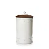 Juliska Berry & Thread 10 Canister With Wooden Lid In Whitewash