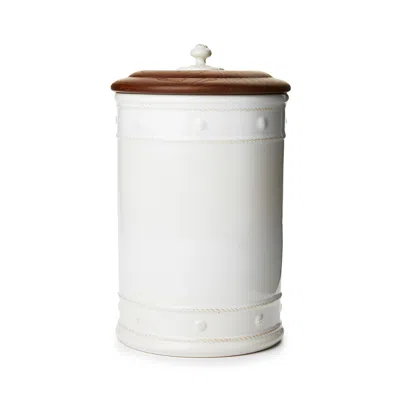Juliska Berry & Thread 13 Canister With Wooden Lid In Whitewash