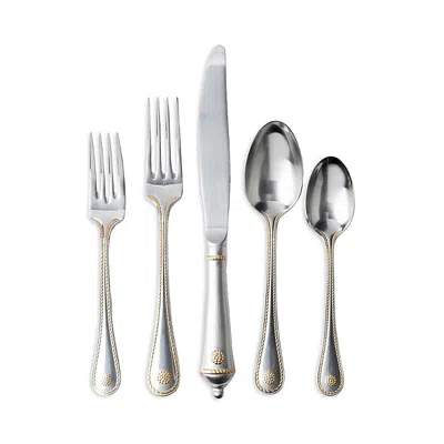 Juliska Berry And Thread 20 Piece Flatware Set, Bright Satin With Gold