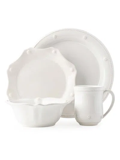 Juliska Berry & Thread 4-piece Place Setting With Mug & Cereal Bowl Set In White