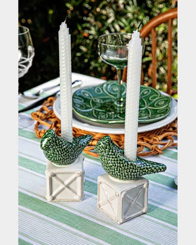 JULISKA BERRY & THREAD BIRD TOPIARY CANDLESTICKS, SET OF 2