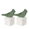 Juliska Berry & Thread Bird Topiary Candlesticks, Set Of 2 In Whitewash