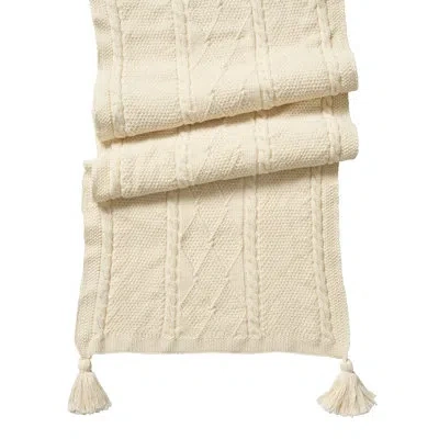 Juliska Berry & Thread Cable Knit 18" X 108" Table Runner In Brown