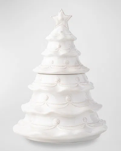 Juliska Berry & Thread Christmas Tree Cookie Jar With Lid - Whitewash In White