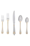 Juliska Berry And Thread Polished With Gold Accents Flatware Set In Polished Silver/gold