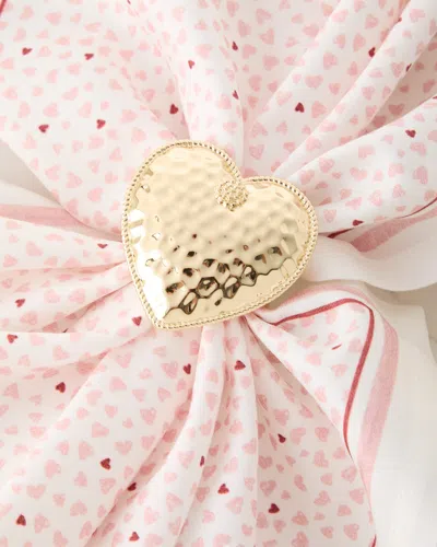 Juliska Berry & Thread Heart Napkin Rings, Set Of 4 In Gold