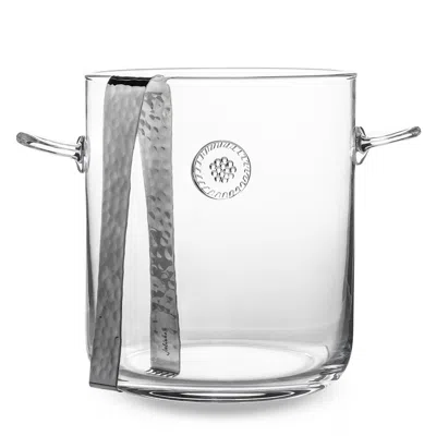 Juliska Berry & Thread Ice Bucket With Tongs In Transparent