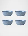 Juliska Berry & Thread Melamine Cereal/ice Cream Bowls, Set Of 4 In Chambray