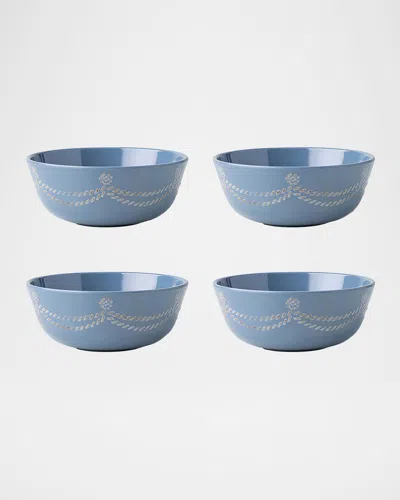 Juliska Berry & Thread Melamine Cereal/ice Cream Bowls, Set Of 4 In Chambray