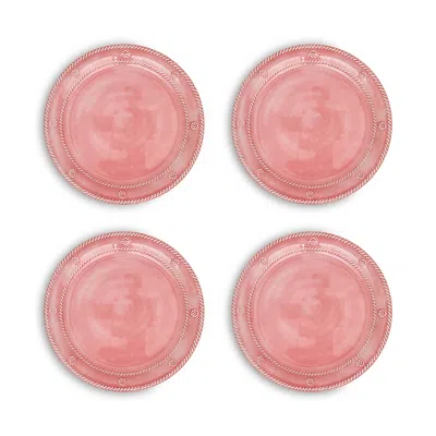 Juliska Berry & Thread Melamine Dessert/salad Plate, Set Of 4 In Pink