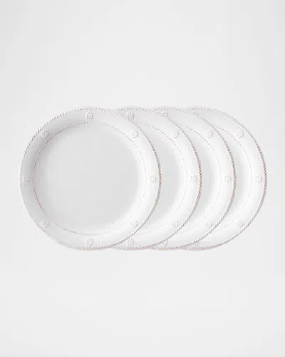 Juliska Berry & Thread Melamine Dessert/salad Plates, Set Of 4 In White