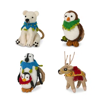 Juliska Berry & Thread North Pole Animal Napkin Ring, Assorted, Set Of 4 In Multi