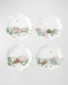 Juliska Berry & Thread North Pole Dessert/salad Plate Assorted, Set Of 4 In Multi