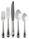 JULISKA BERRY & THREAD POLISHED SILVER 5-PIECE STAINLESS STEEL PLACE SETTING SET