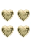 Juliska Berry & Thread Heart Napkin Rings, Set Of 4 In Gold