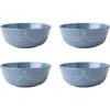 Juliska Berry & Thread Melamine Cereal/ice Cream Bowls, Set Of 4 In Chambray