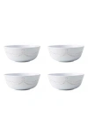 Juliska Berry & Thread Melamine Cereal/ice Cream Bowls, Set Of 4 In Whitewash
