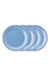 Juliska Berry & Thread Melamine Dessert/salad Plates, Set Of 4 In Chambray