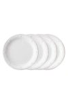Juliska Berry & Thread Melamine Dessert/salad Plates, Set Of 4 In Whitewash