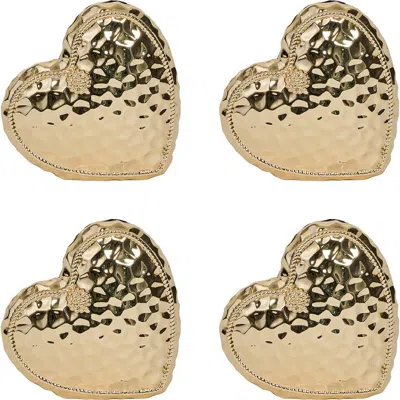 Juliska Berry & Thread Heart Place Card Holders, Set Of 4 In Gold