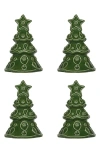 Juliska Berry And Thread North Pole Tree Place Card Holder, Set Of 4 Green In Basil