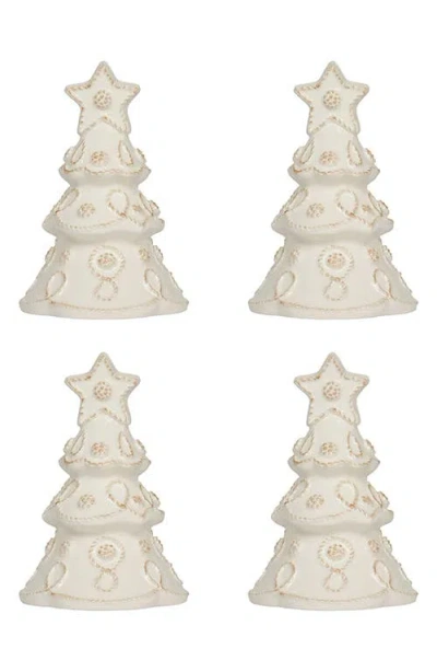 Juliska Berry And Thread North Pole Tree Place Card Holder, Set Of 4 White In Whitewash
