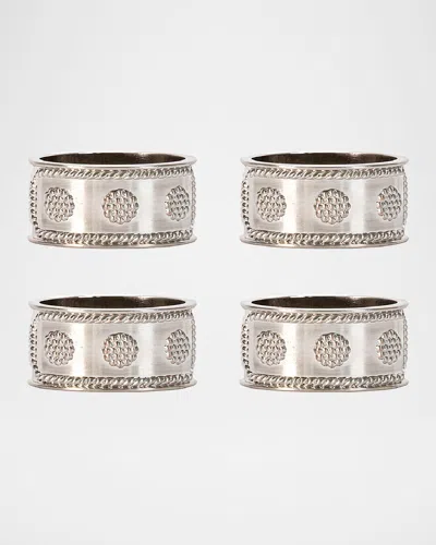 Juliska Berry & Thread Silver Napkin Ring, Set Of 4