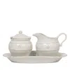 Juliska Berry & Thread Whitewash 3-piece Sugar And Creamer Set In Whitewash