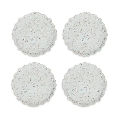 Juliska Berry & Thread Thistle Cocktail Plate, Set Of 4 In White