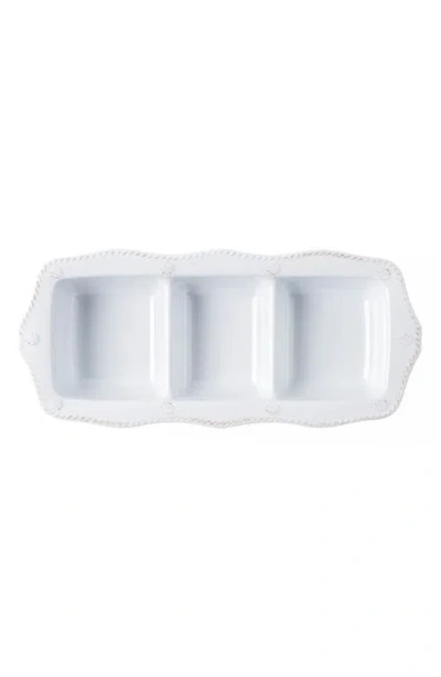 Juliska Berry & Thread Three-section Serving Tray In Melamine Whitewash