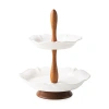 Juliska Berry & Thread Two Tiered Server - Whitewash In Brown;white