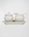 Juliska Berry & Thread Whitewash 3-piece Sugar And Creamer Set In White