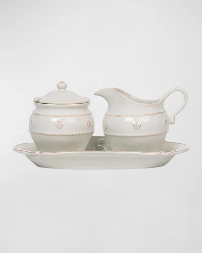 Juliska Berry & Thread Whitewash 3-piece Sugar And Creamer Set