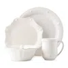 Juliska Berry & Thread 4-piece Place Setting With Mug & Cereal Bowl Set In Whitewash