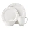 Juliska Berry & Thread Whitewash Flared 4-piece Place Setting Set In Whitewash