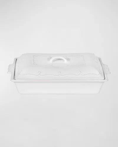 Juliska Berry & Thread Whitewash Lidded 13" Rectangular Baker, 3 Quarts