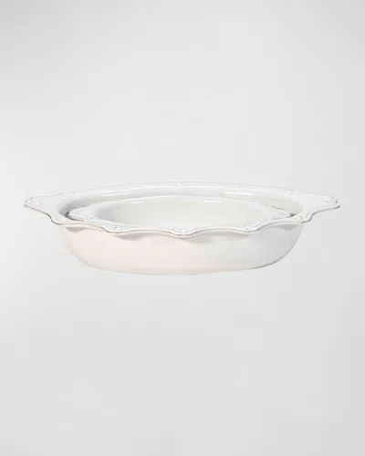 Juliska Berry & Thread Whitewash Oval 2-piece Baking Set