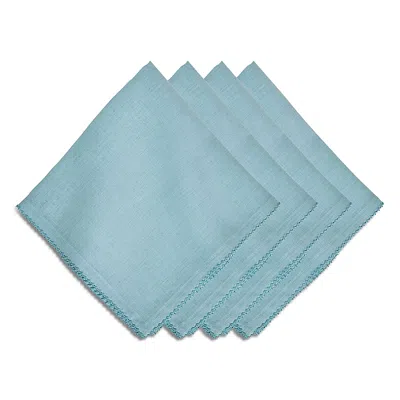 Juliska Set Of 4 Berry Scallop Linen Napkins In Blue