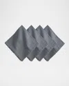 Juliska Berry Trim Blush Napkin, Set Of 4 In Flint Grey