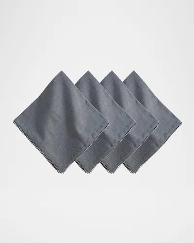 Juliska Berry Trim Blush Napkin, Set Of 4 In Flint Grey