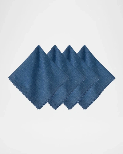 Juliska Berry Trim Blush Napkin, Set Of 4 In Navy